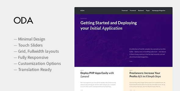 ODA — Really Minimal and Strong WordPress Theme