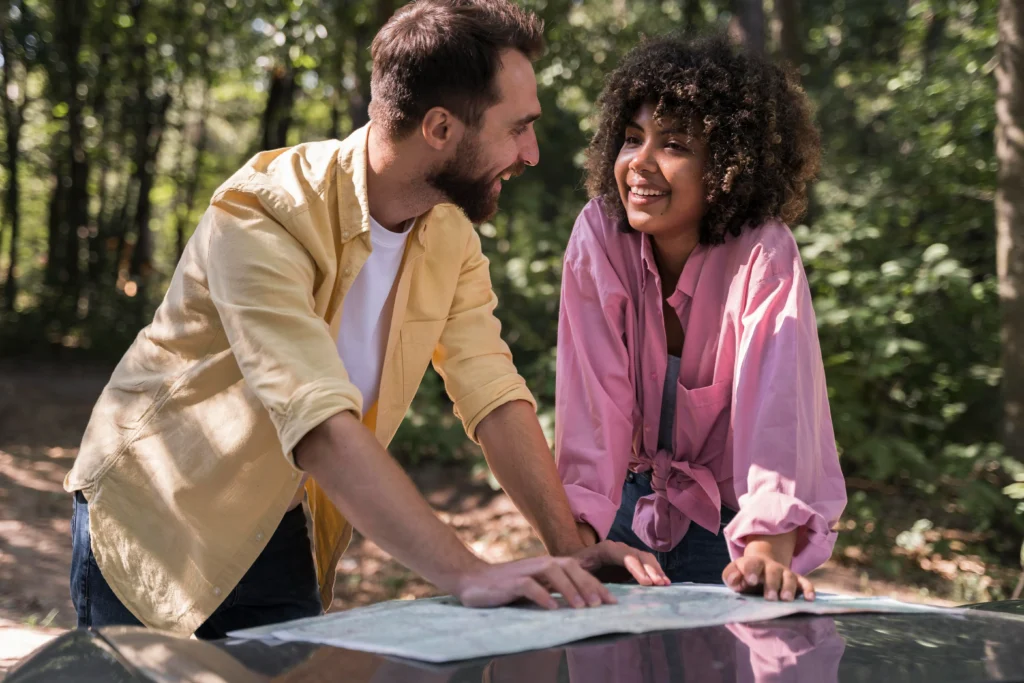 Marriage Counseling in Gurgaon 24 couple outdoors consulting map