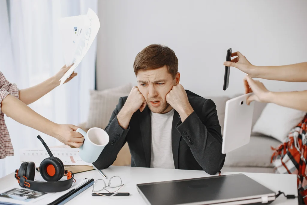 Self-Improvement Counselling in Gurgaon 24 man sitting living room home sad man tired from work