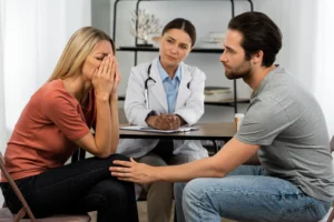 medium shot couple doctor s appointment