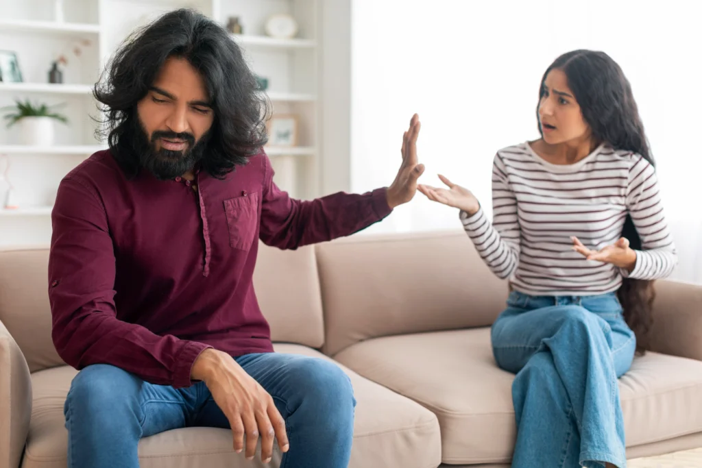 Marriage Counseling in Gurgaon 19 relationship problems millennial indian couple arguing living room