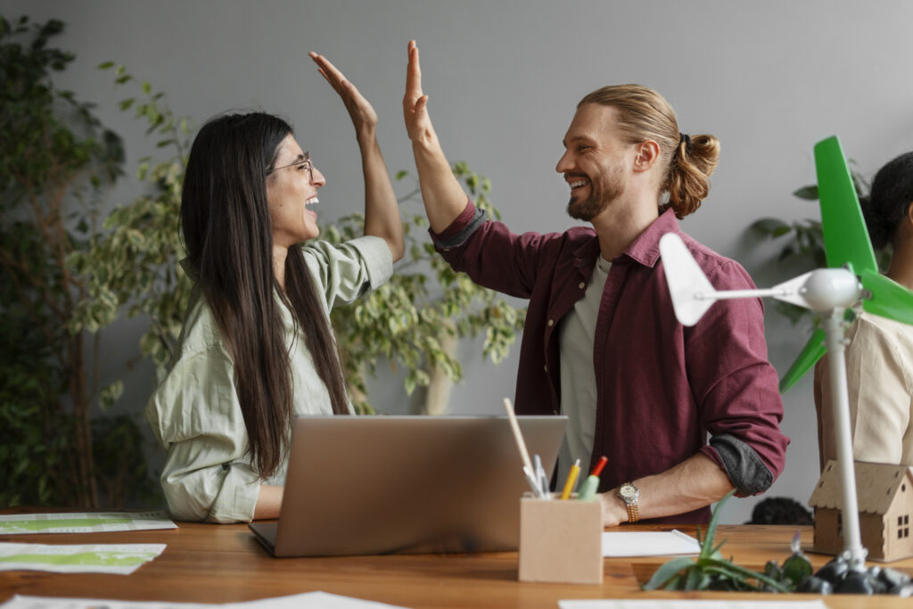 tech people trying achieve ambitious sustainability goals