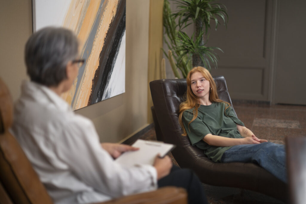 authentic scene young person undergoing psychological therapy