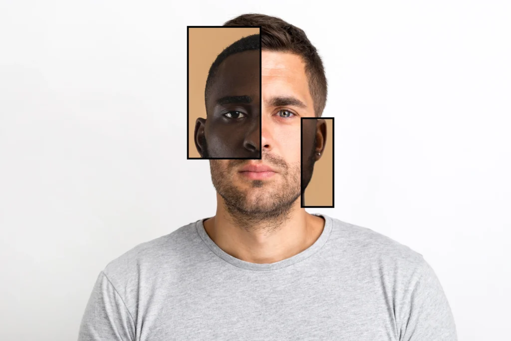 combination facial features concept