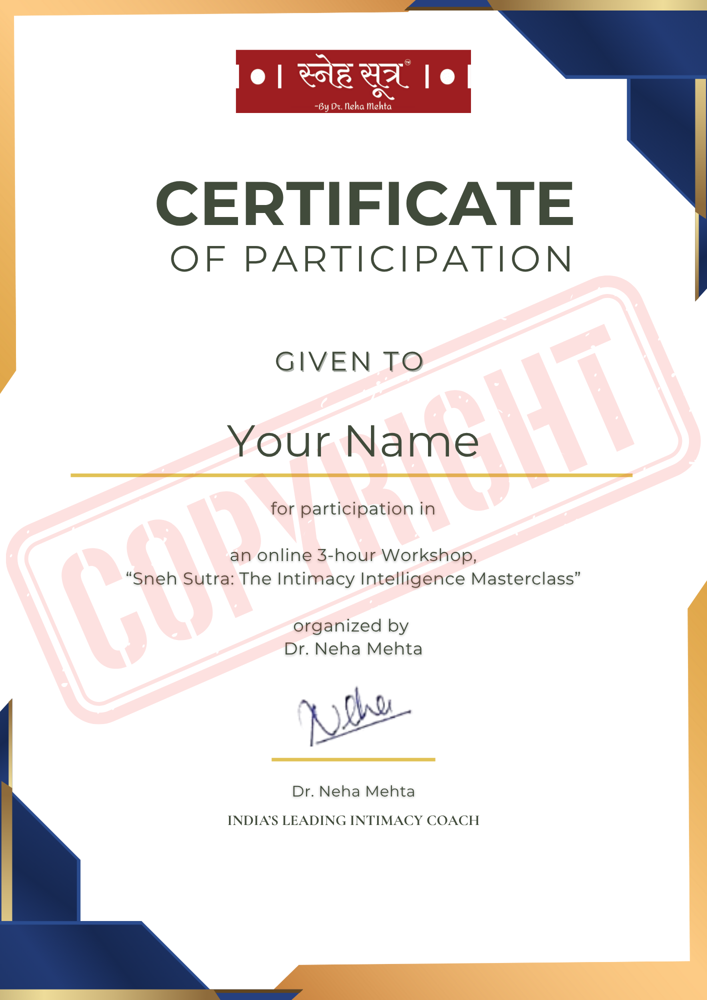 Webinar Sneh Sutra Certificate 3
