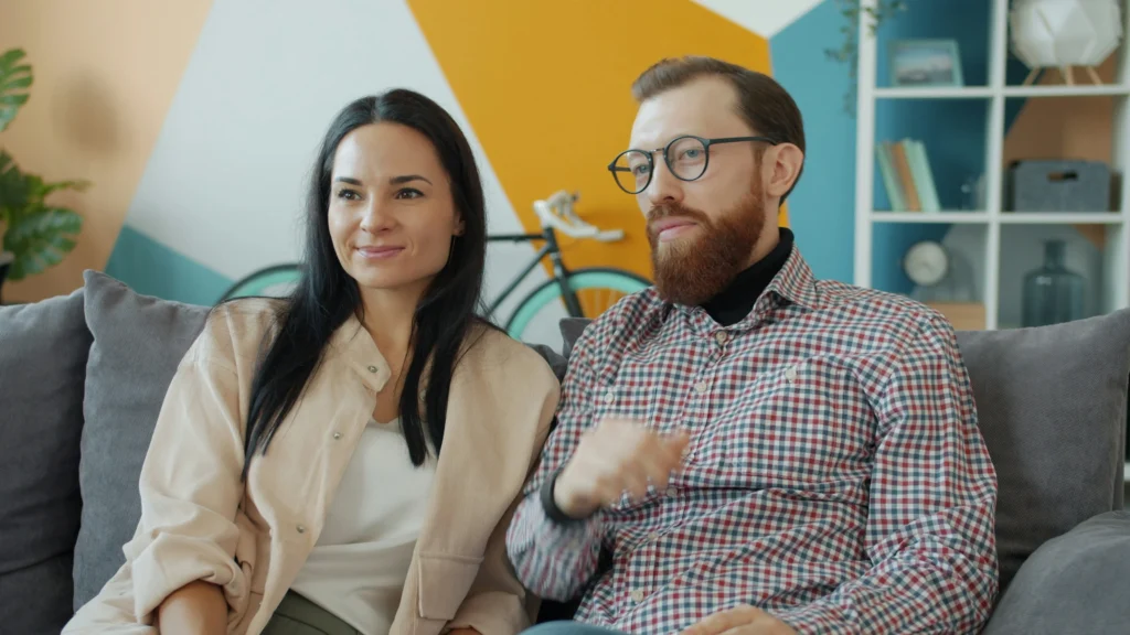Couple discussing intimacy and connection in a healthy relationship