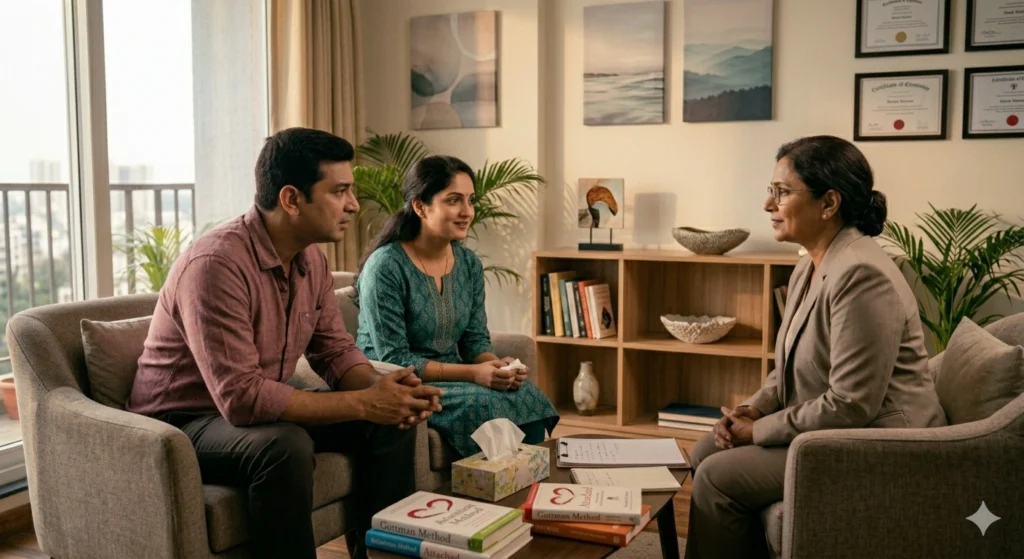 Marriage counseling helping couples resolve relationship conflicts emotionally