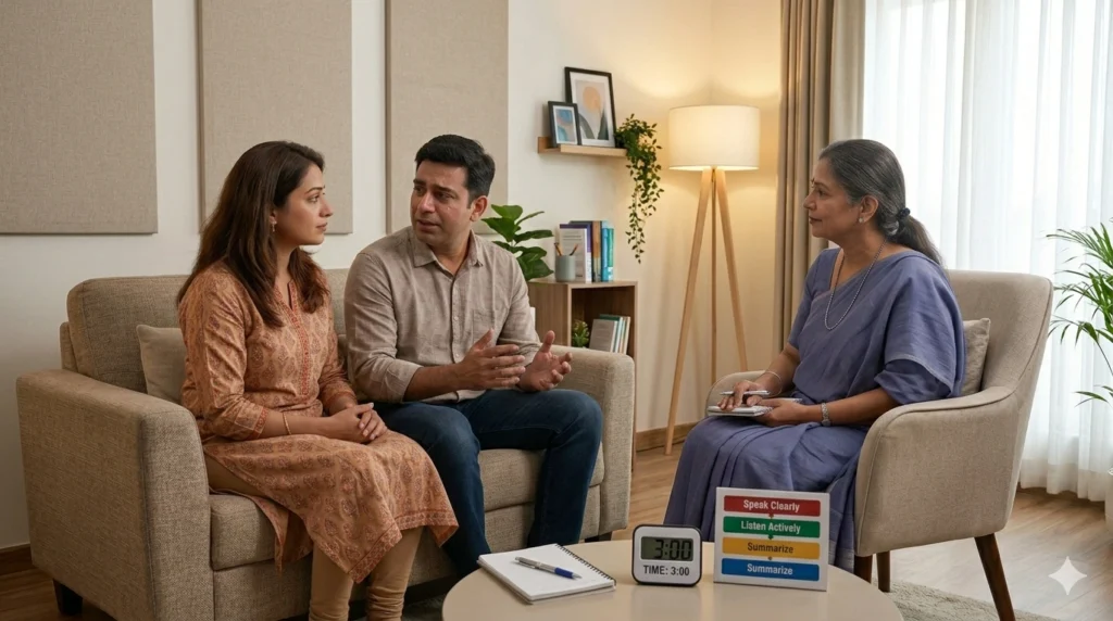 what happens in a relationship counseling session with guided communication
