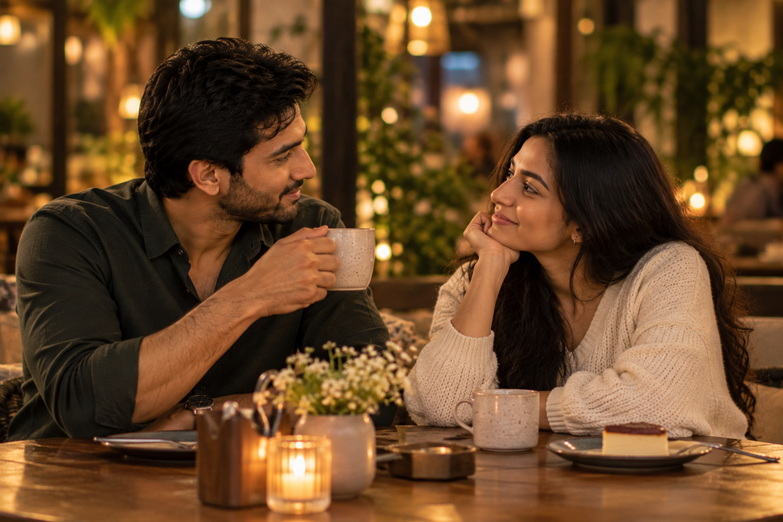 Married couple reconnecting through quality time and meaningful conversation
