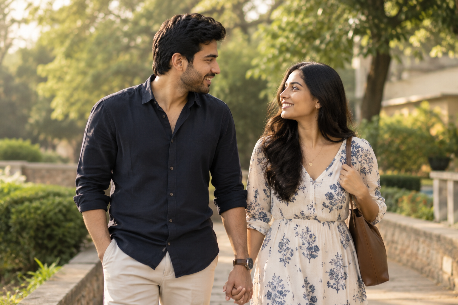Couple reconnecting and strengthening their relationship after a difficult phase
