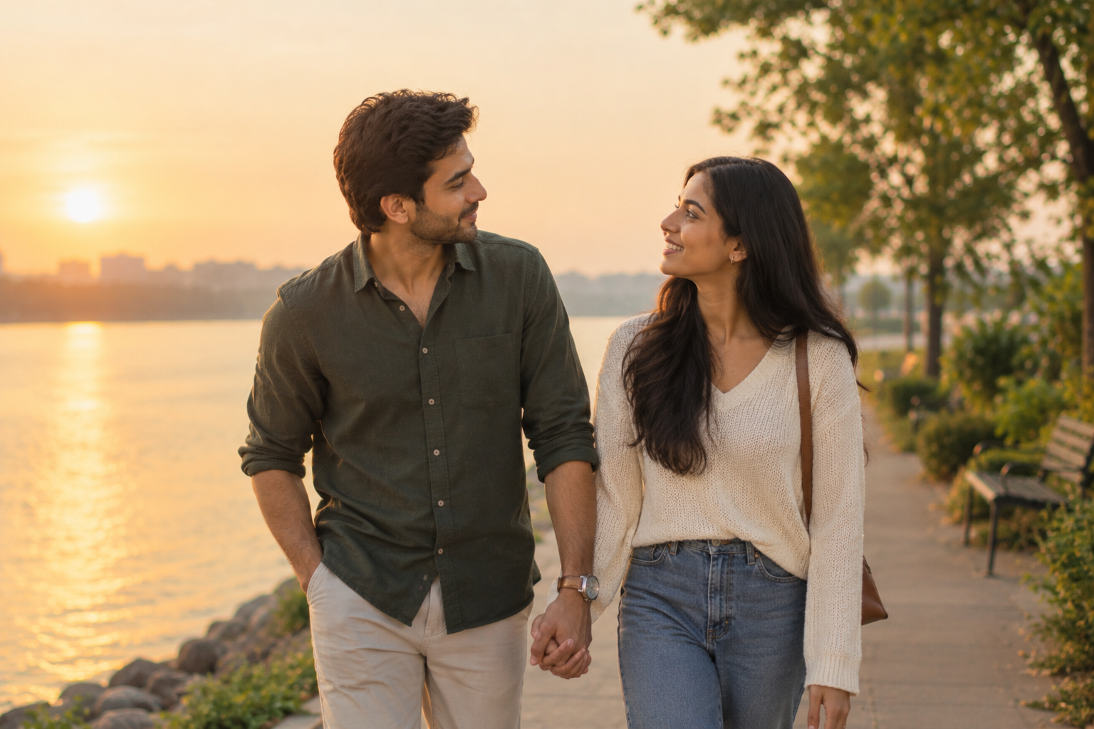 Couple rebuilding trust and reconnecting after relationship difficulties
