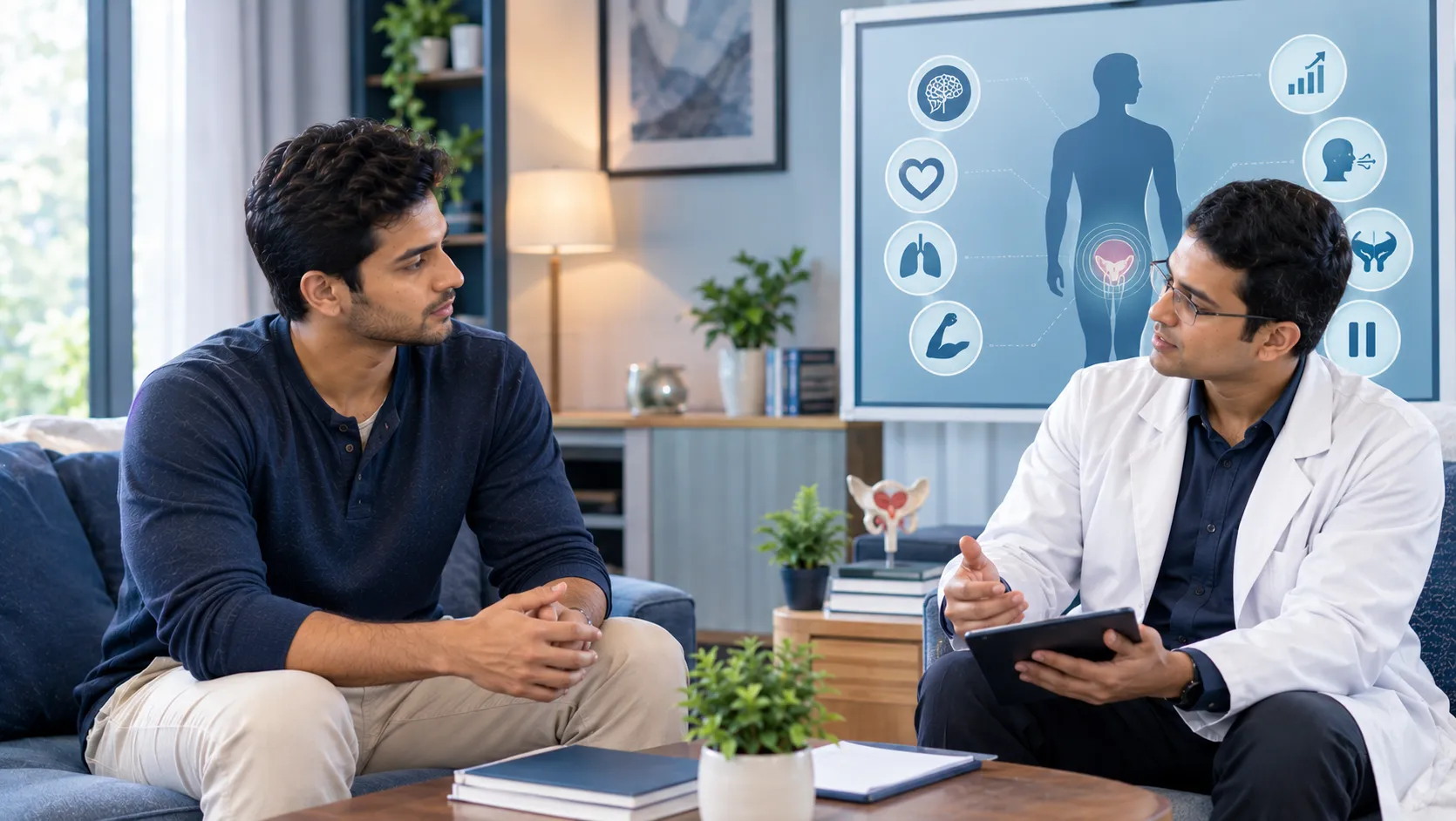 Arousal awareness and ejaculation control explained during a sexual health consultation